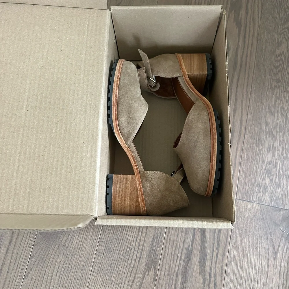 Portland Leather Tan Heels with Ankle Strap - Picture 4 of 5